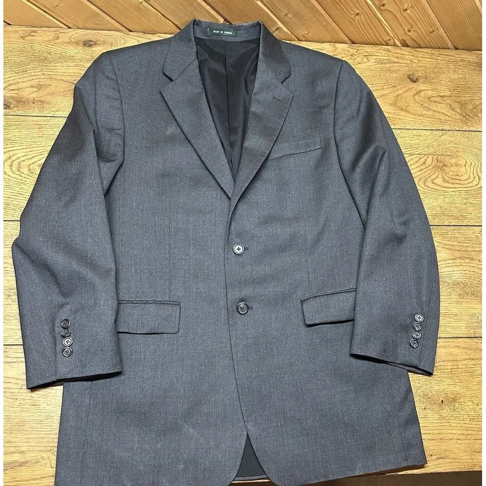 Vtg RALPH LAUREN Blue Suit Jacket Blazer Sport Coat Wool Men's 42L Old Money‎